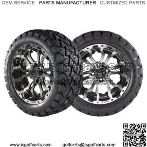 Golf Cart 14" Machine Wheels 22" Timber Wolf A.T. Tires Madjax