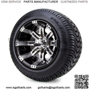 Golf Cart Wheels and Tires Combo - 10" Machine/Black - Set of 4