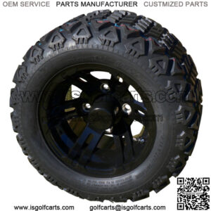10" Black Golf Cart Wheels with 18" All Terrain Tires - Set of 4