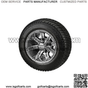 Set of 4 Golf Cart 205/50-10 DOT Tires on 10x7 Gunmetal Wheels