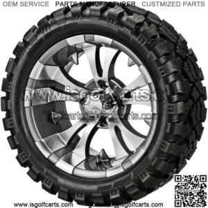 4 Golf Cart 23x10-14 Sierra Rover  Radial Tires on 14x7 Gunmetal Vampire Wheels