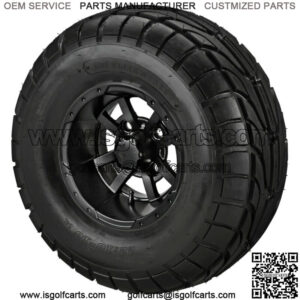 4 Golf Cart 22x10-10 Street Tires on 10x7 Matte Black Wheels