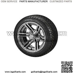 (4) Golf Cart 215/40-12 DOT Street Tires on 12" Gunmetal Yukon Wheels