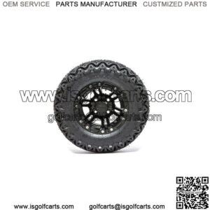 Set of 4 10" Matte Black Golf Cart Wheels on 20" All Terrain Tires