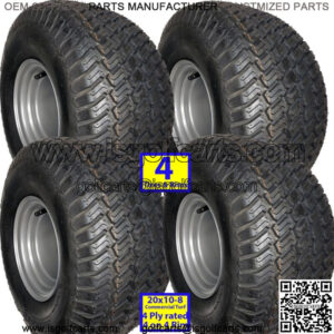4) 20x10.00-8 Golf Cart Tires Wheels Rims fits EZGO Club Car Yamaha Harley more