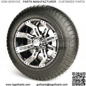 Set of 4 - 10 inch Golf Cart Wheels on Low Profile Street Tires