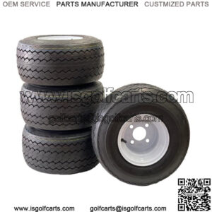 4-Pk Golf Cart Tire Rim Mounted 18-850-8 18X8.50-8 18 x 8.5 x 8 White 4 Lug Hole