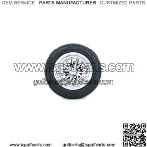 Set of 4 10" Medusa Black/Machined Golf Cart Wheels on 205/50-10 (18") Tires