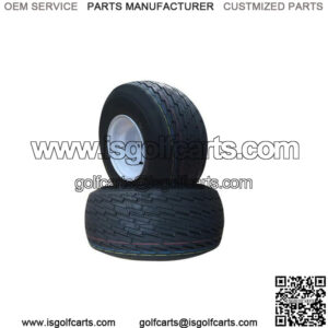 2pcs 18x8.50-8 Golf Cart Tires And Rims 4 Ply Load Range B 4 Lug White Wheel