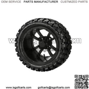4 Golf Cart 23x10-14 Sierra Rover Tires on 14x7 Matte Black Wheels