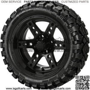 4 Golf Cart 23x10-14 Sierra Rover  Tires on 14x7 Matte Black Chaos Wheels