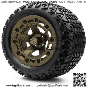 14" Defender Bronze Golf Cart Wheels and Tires 23x10.00-14 Set of 4