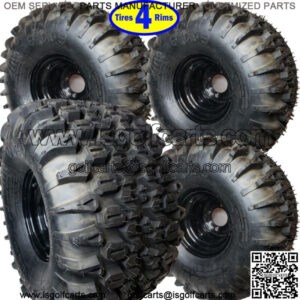 4 Golf Cart TIREs RIMs WHEELs 22x12.00-8 22/12-8 22x12-8 22x1200-8 A/T