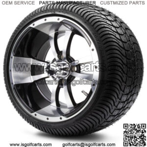 14" Machined Golf Cart Wheels and Tires (205-30-14) Set of 4