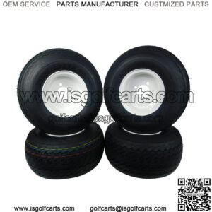 Wheel and Tire Combo 18x8.5-8 Golf Cart Tire with White 4/4 Rim 4 PACK