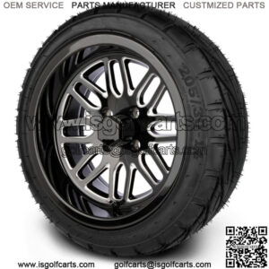 14" Mayhem Black Ball Mill Golf Cart Wheels & Guardian Tires 205/30-14