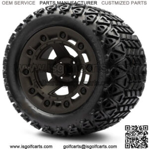 14" Defender Dark Bronze Golf Cart Wheels and Tires 23x10.00-14 Set of 4