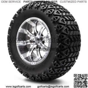 12" Gunmetal Golf Cart Wheels and Tires (23x10.50-12) Set of 4