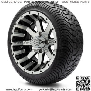 12" Assault Machined and Black Golf Cart Wheels and Tires (215-35-12) - Set of 4