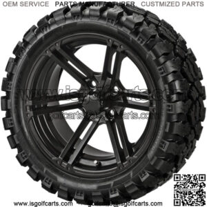 4 Golf Cart 23x10-14 Sierra Rover Tires on 14x7 Matte Black Yukon Wheels