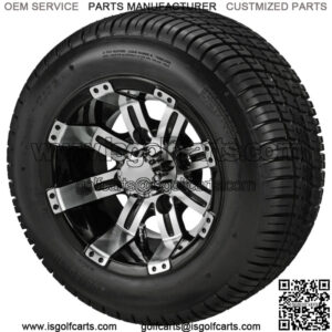 10" Casino Blk/Mch on 205/50-10 Deli Tire (Set of 4) fits Standard Lug Nuts