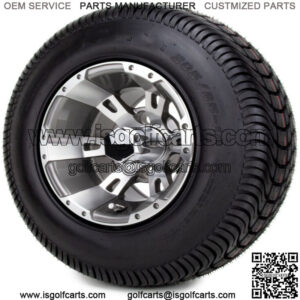 10" Ambush Gunmetal Golf Cart Wheels and Tires (205-65-10) - Set of 4