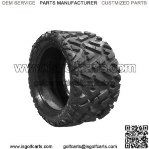 Black Steel Golf Cart Wheels 12" w/ 25" Golf Cart Tires - Set/4 mounted