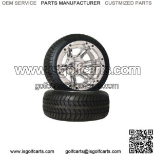 Set of (4) 12" Chrome SS Golf Cart Car SS212 SS112 Wheels & Low Profile Tires