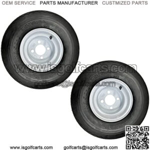 Two Golf Cart Tires On Rims 18 X 8.5 X 8 18-850-8 18X8.50-8 White 4 Lug 18 in.,18x8.50-8 GTX OEM Golf Cart Wheels and Golf Cart Tires Combo - Set of 4 (18x8.5-8, White),10" VAMPIRE Golf Cart Wheels and 205/50-10 DOT Low Profile Golf Cart Tires Combo - Set of 4
