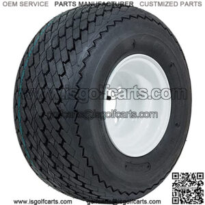 8 inch Topspin Sawtooth Tire & Steel Wheel Standard Golf Cart Assembly - Sold as One Unit