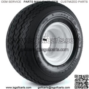 Hole-N-1 White 8" x 7" 4-Hole Wheel and (18/8.50-8) Tire Combination