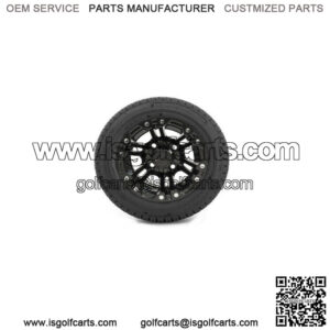 Set of 4 10" Specter Matte Black Golf Cart Wheels on 205/50-10 (18") Tires