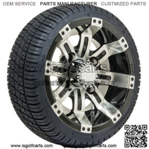 Set of 4 - 10 inch Tempest Golf Cart Wheels on Street Tires