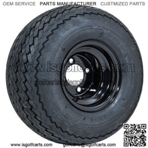 1 Golf Cart Tire Wheel Assembly 8" Topspin Sawtooth with Black Steel