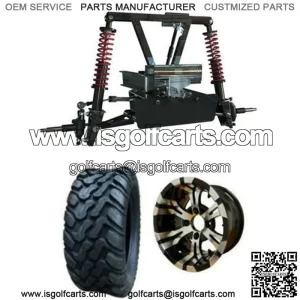 EZGO RXV Electric Mud Terrain Tire/Wheel Combo & 6" A-Arm Lift Kit Bundle (2008-2013)