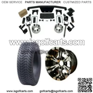 Club Car DS Low Profile Tire/Wheel Combo & 4" Block Lift Kit Bundle