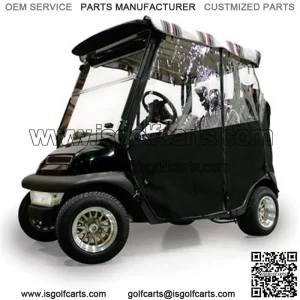 Black Sunbrella 3-Sided Custom Over-The-Top Enclosure (Fits All Carts!)