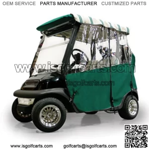 Forest Green Sunbrella 3-Sided Custom Over-The-Top Enclosure (Fits all Carts!)