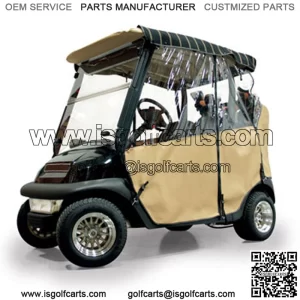 Wheat Sunbrella 3-Sided Custom Over-The-Top Enclosure (Fits all Carts!)