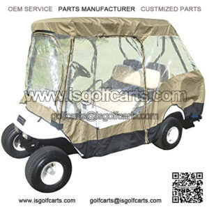 4 Passenger Golf Cart Driving Enclosure Cover (2 Passenger Short Roof 58" with Bench) 4-Sided Transparent Windows