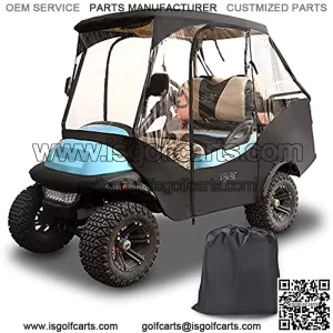4 Passenger Golf Cart Enclosures for Club Car Precedent with Security Side Mirror Openings, Waterproof Portable Transparent Golf Cart Cover Storage Driving Enclosure - Passengers Can Sit in Back
