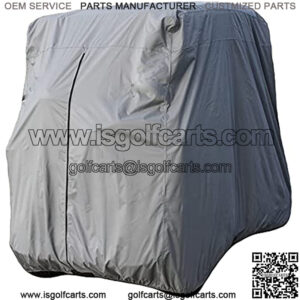 2 Passenger Golf Cart Cover Waterproof Golf Cart Cover Fits EZ GO, Club Car and Yamaha, Dustproof and Durable, Grey