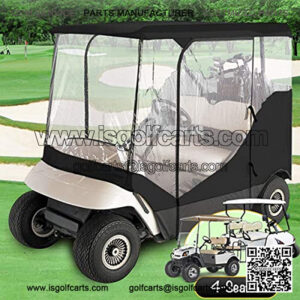 Harbor Waterproof Superior Black and Transparent Golf Cart Cover Enclosure for Club Car, Ezgo, Yamaha, Fits Most Four-Person Golf Carts + Kapscomoto Keychain