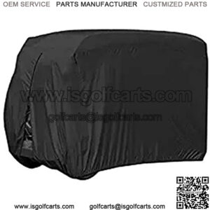 Golf Cart Cover - Custom Cart Cover with Durable 210D Material+ Extra PVC Coating, Golf Cart Storage Cover Fits Most 4 Passengers Cart of Yamaha Drive, EZ Go and Club Car (Size: 112x48x66 In)