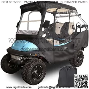 4 Passenger Golf Cart Enclosure for Club Car Precedent with Security Side Mirror Openings, Waterproof Portable Transparent Golf Cart Cover Storage Driving Enclosure - Passengers Can Sit in Back