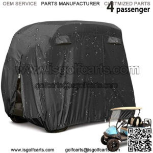 4 Passenger Golf Cart Cover For EZGO Club Car Yamaha Waterproof Enclosure Black