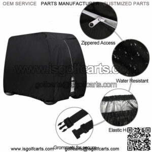 FOR EZGO Club Car YAMAHA Waterproof Golf Cart Black Storage Cover 4 Passenger