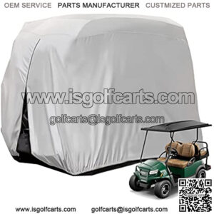4 Passenger Golf Cart Cover, Heavy Duty Outdoor Cover for Ez Go Club Car Yamaha Golf Carts, Waterproof Sunproof Dustproof (Up to 112 Inch)