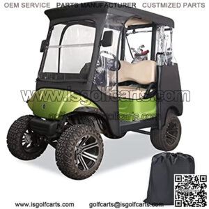Golf Cart Enclosure for 2 Passenger Yamaha G14 G16 G22 G29 Drive 2 Model Waterproof Rain Cover with Side Mirror Opening Transparent Tail Light Panel Foldable Door Windshield 4-Sided Clear Window