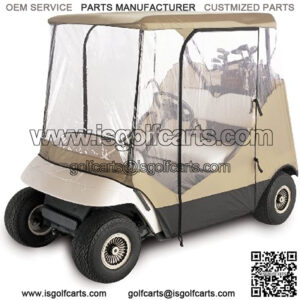 Classic Accessories Fairway Travel 4-Sided 2-Person Golf Cart Enclosure, Tan
